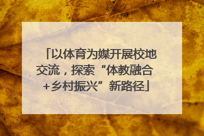 以体育为媒开展校地交流，探索“体教融合+乡村振兴”新路径
