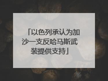 以色列承认为加沙一支反哈马斯武装提供支持