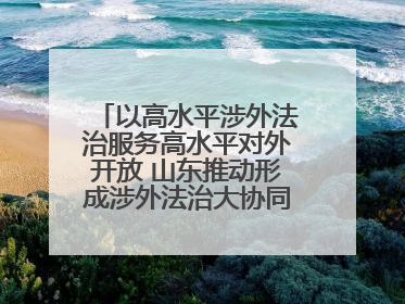 以高水平涉外法治服务高水平对外开放 山东推动形成涉外法治大协同工作格局