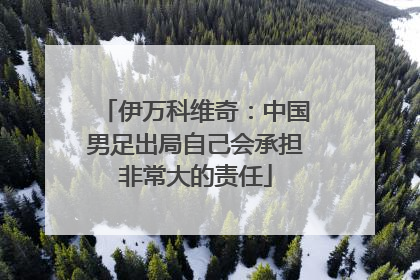伊万科维奇：中国男足出局自己会承担非常大的责任