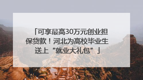 可享最高30万元创业担保贷款！河北为高校毕业生送上“就业大礼包”