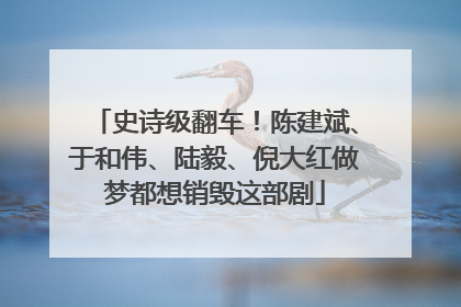 史诗级翻车！陈建斌、于和伟、陆毅、倪大红做梦都想销毁这部剧