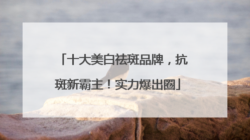 十大美白祛斑品牌，抗斑新霸主！实力爆出圈