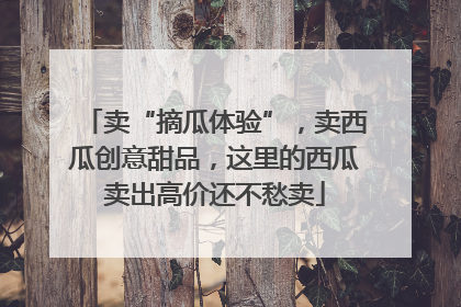 卖“摘瓜体验”，卖西瓜创意甜品，这里的西瓜卖出高价还不愁卖