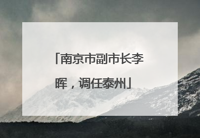 南京市副市长李晖，调任泰州