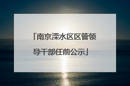 南京溧水区区管领导干部任前公示