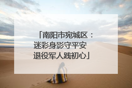 南阳市宛城区：迷彩身影守平安 退役军人践初心