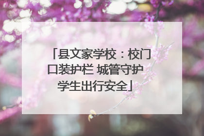 县文家学校：校门口装护栏 城管守护学生出行安全