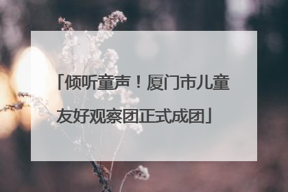 倾听童声！厦门市儿童友好观察团正式成团