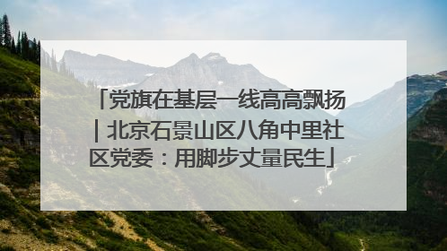 党旗在基层一线高高飘扬｜北京石景山区八角中里社区党委：用脚步丈量民生