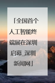 全国首个人工智能终端展在深圳启幕_深圳新闻网