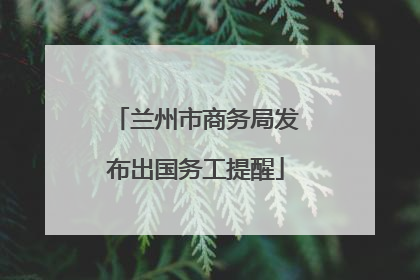 兰州市商务局发布出国务工提醒