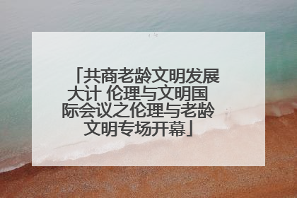 共商老龄文明发展大计 伦理与文明国际会议之伦理与老龄文明专场开幕