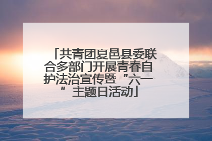 共青团夏邑县委联合多部门开展青春自护法治宣传暨“六一”主题日活动