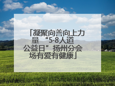 凝聚向善向上力量 “5·8人道公益日”扬州分会场有爱有健康