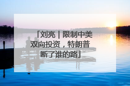 刘亮｜限制中美双向投资，特朗普断了谁的路