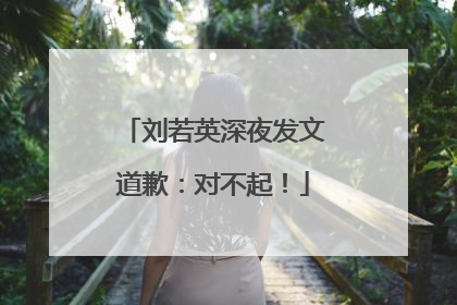 刘若英深夜发文道歉：对不起！