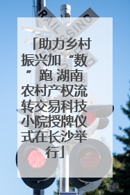 助力乡村振兴加“数”跑 湖南农村产权流转交易科技小院授牌仪式在长沙举行