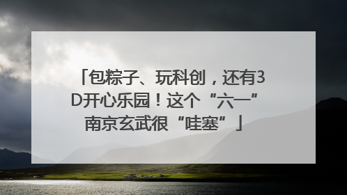 包粽子、玩科创，还有3D开心乐园！这个“六一”南京玄武很“哇塞”