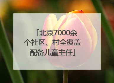 北京7000余个社区、村全覆盖配备儿童主任