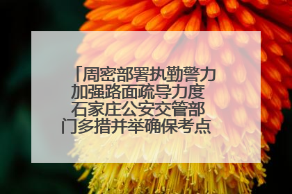 周密部署执勤警力 加强路面疏导力度 石家庄公安交管部门多措并举确保考点周边交通环境良好