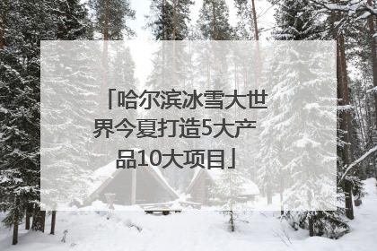 哈尔滨冰雪大世界今夏打造5大产品10大项目