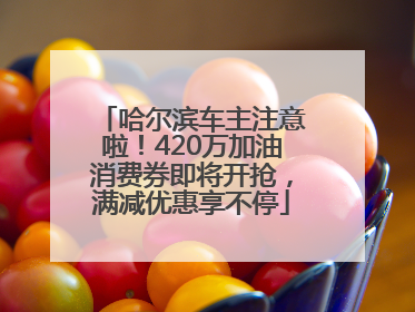 哈尔滨车主注意啦！420万加油消费券即将开抢，满减优惠享不停