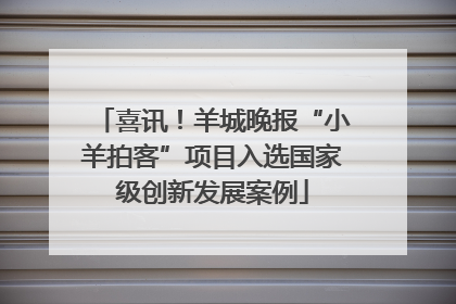 喜讯！羊城晚报“小羊拍客”项目入选国家级创新发展案例