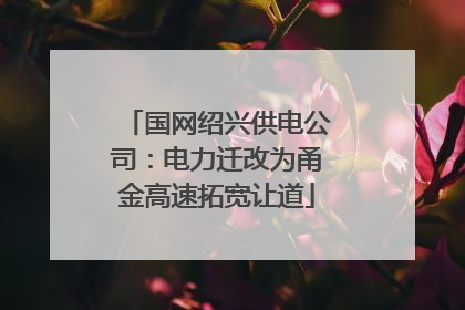 国网绍兴供电公司：电力迁改为甬金高速拓宽让道