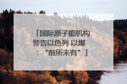 国际原子能机构警告以色列 以媒：“前所未有”