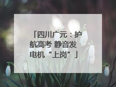 四川广元：护航高考 静音发电机“上岗”