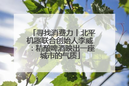 寻找消费力丨北平机器联合创始人李威：精酿啤酒映出一座城市的气质