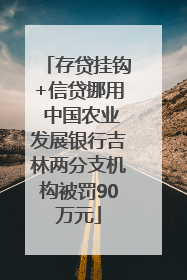 存贷挂钩+信贷挪用 中国农业发展银行吉林两分支机构被罚90万元