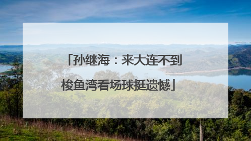 孙继海：来大连不到梭鱼湾看场球挺遗憾