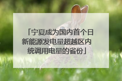 宁夏成为国内首个日新能源发电量超越区内统调用电量的省份