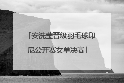安洗莹晋级羽毛球印尼公开赛女单决赛