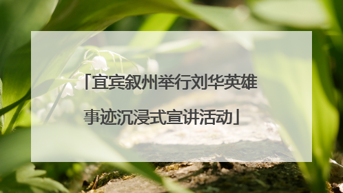 宜宾叙州举行刘华英雄事迹沉浸式宣讲活动