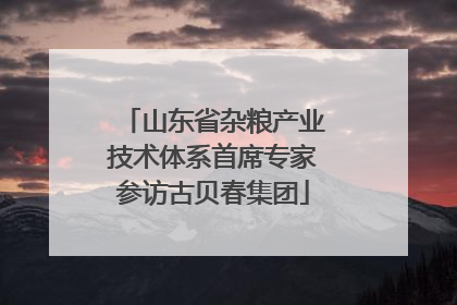 山东省杂粮产业技术体系首席专家参访古贝春集团