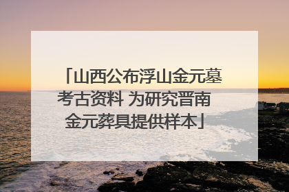 山西公布浮山金元墓考古资料 为研究晋南金元葬具提供样本