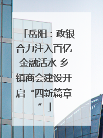 岳阳：政银合力注入百亿金融活水 乡镇商会建设开启“四新篇章”