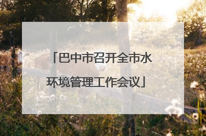 巴中市召开全市水环境管理工作会议