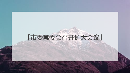 市委常委会召开扩大会议