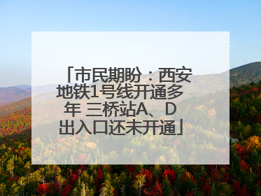 市民期盼：西安地铁1号线开通多年 三桥站A、D出入口还未开通
