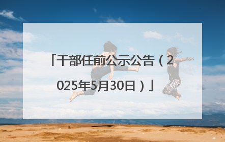 干部任前公示公告（2025年5月30日）