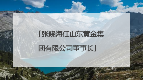 张晓海任山东黄金集团有限公司董事长