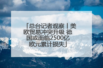 总台记者观察丨美欧贸易冲突升级 德国或面临2500亿欧元累计损失