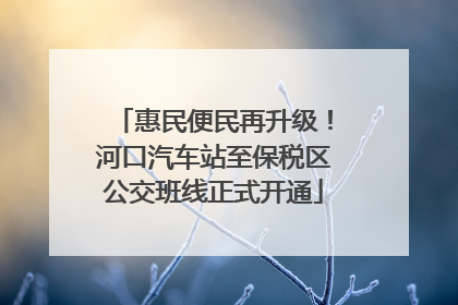 惠民便民再升级！河口汽车站至保税区公交班线正式开通