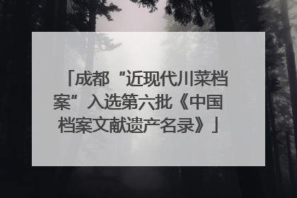 成都“近现代川菜档案”入选第六批《中国档案文献遗产名录》