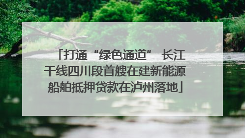 打通“绿色通道” 长江干线四川段首艘在建新能源船舶抵押贷款在泸州落地