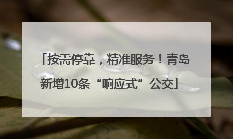 按需停靠，精准服务！青岛新增10条“响应式”公交